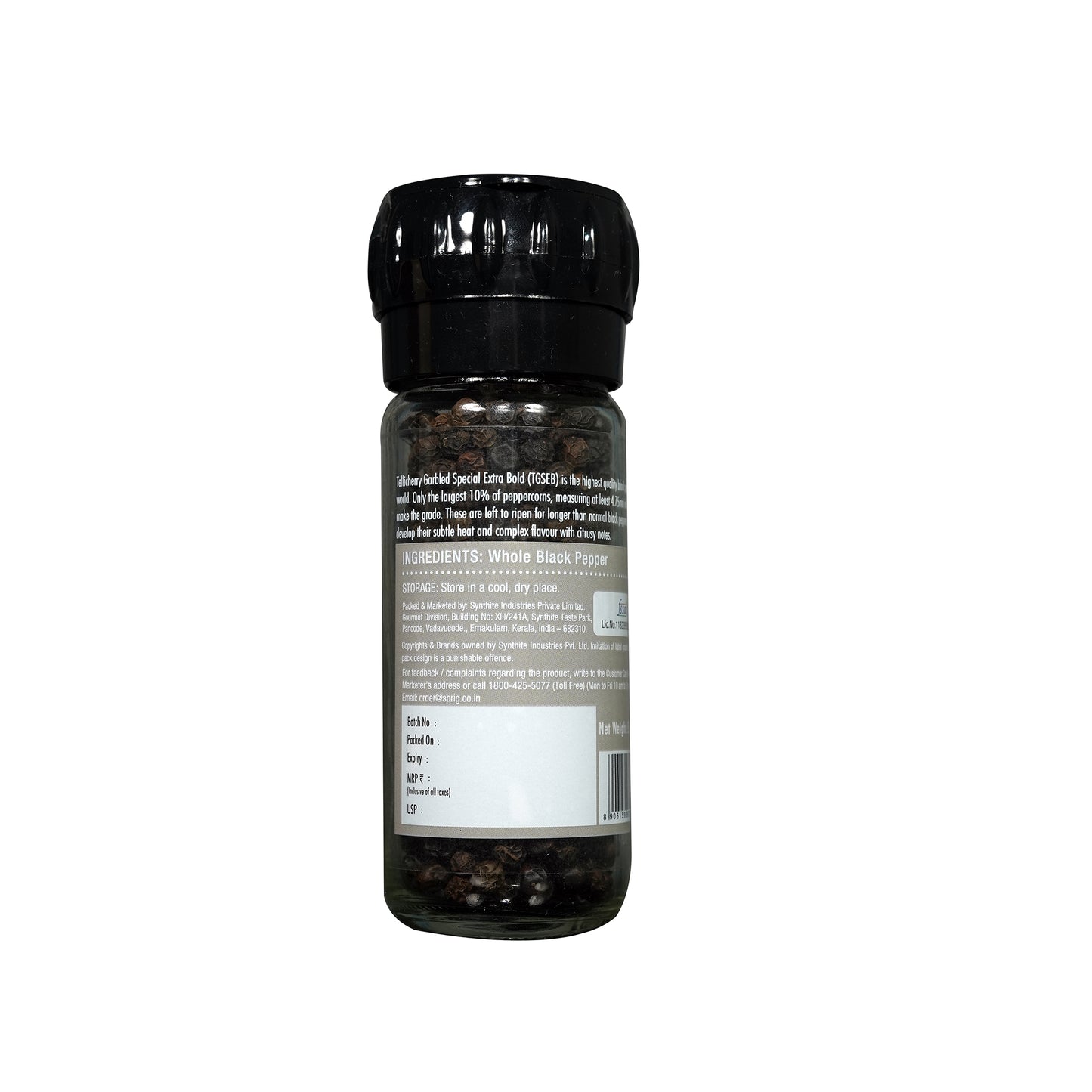 Whole Black Pepper -Tellicherry Garbled Special Extra Bold 50g