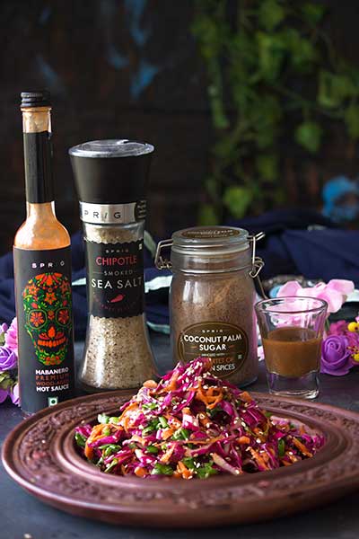 Sweet Spicy and Tangy Red Cabbage Slaw