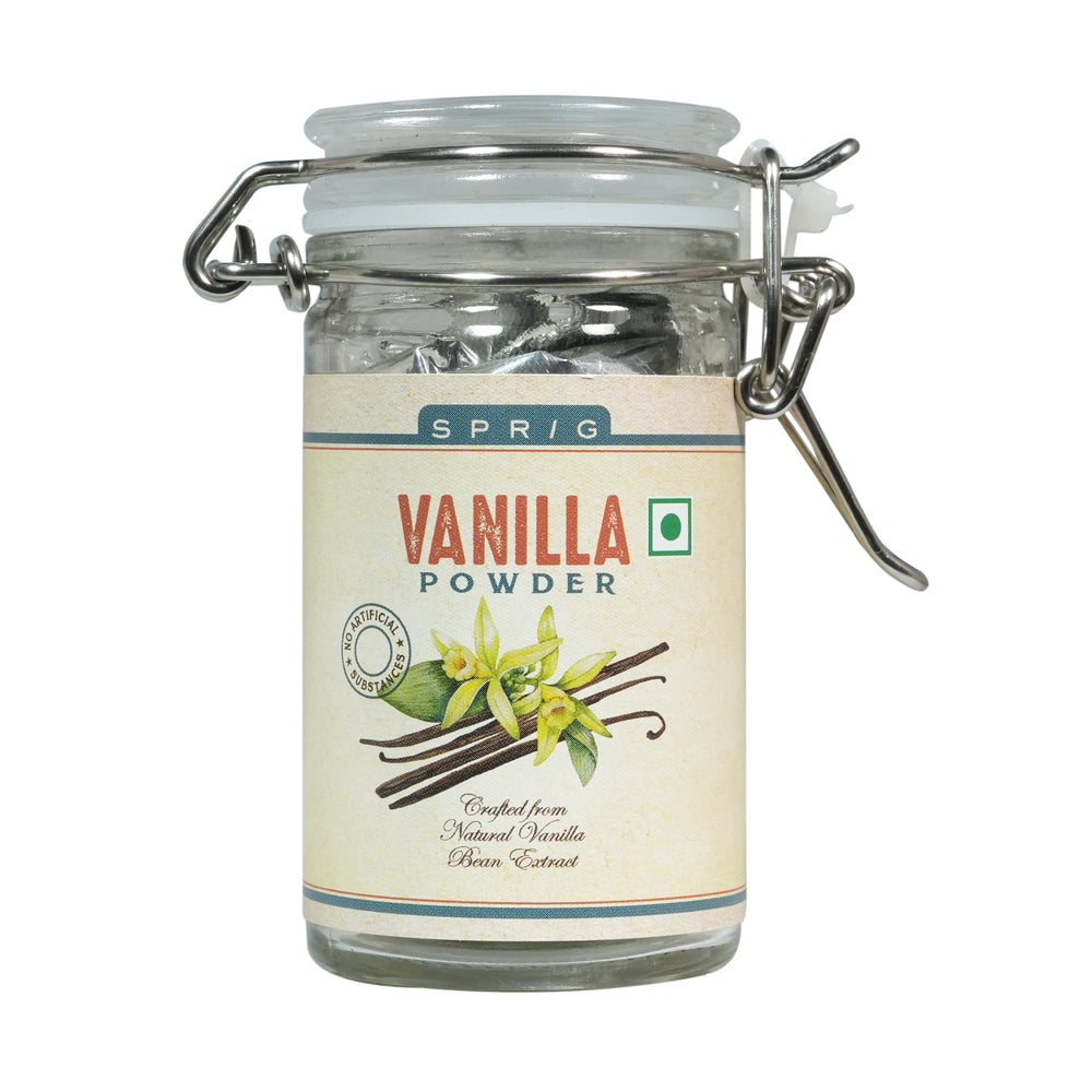 Sprig Vanilla Powder – Crafted from natural vanilla bean extract, no added flavours or colours, 30gm