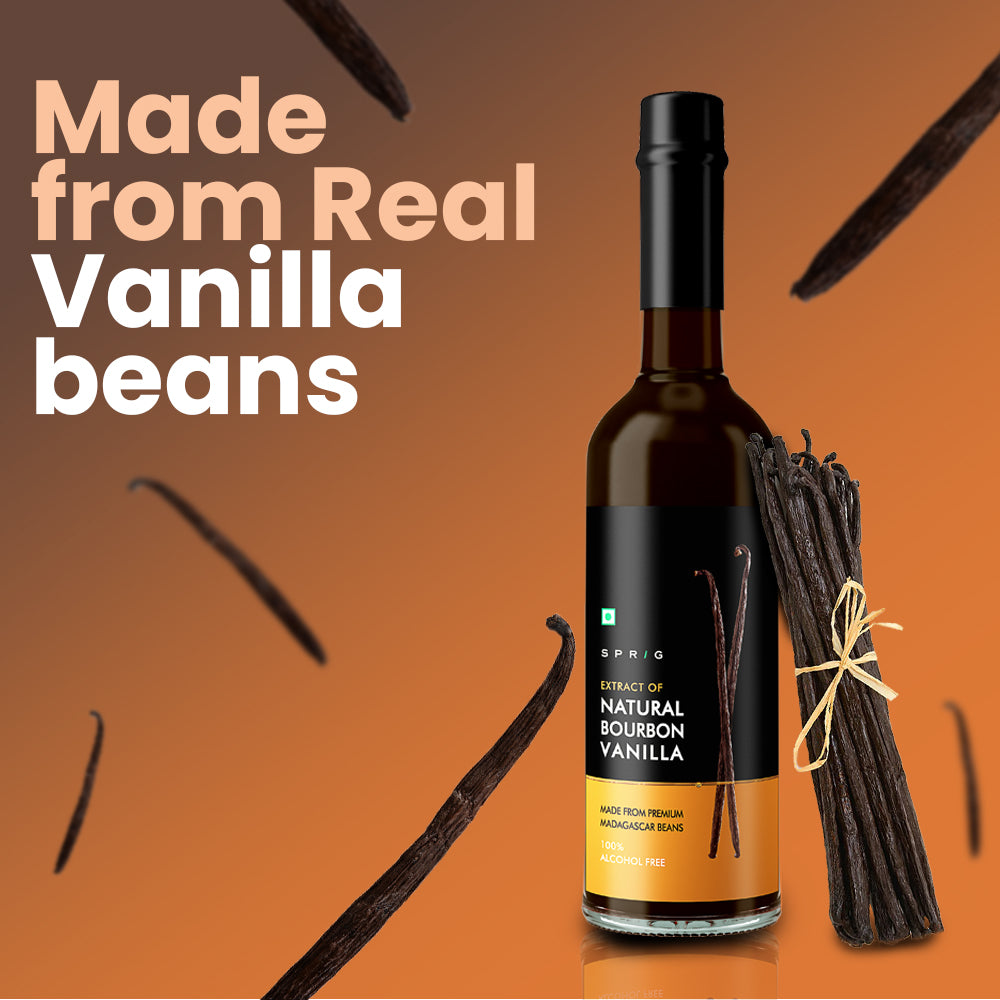 SPRIG Natural Bourbon Vanilla Extract | Made With Madagascar Vanilla Beans | 100% Alcohol Free | Pure, Gluten Free, Non-GMO | For Baking & Cooking