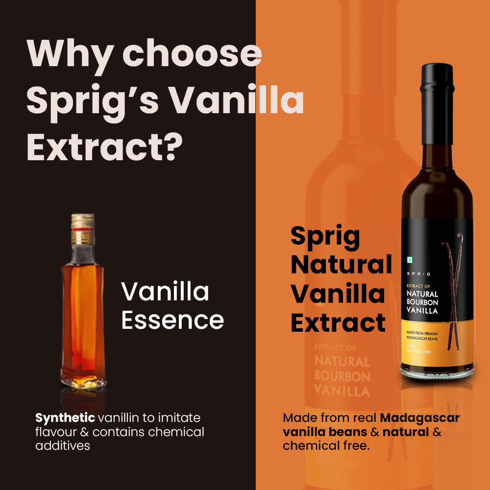 SPRIG Natural Bourbon Vanilla Extract | Made With Madagascar Vanilla Beans | 100% Alcohol Free | Pure, Gluten Free, Non-GMO | For Baking & Cooking