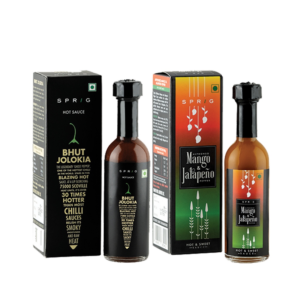 Sprig Hot Sauce Combo Spicy Bhut Jolokia Hot Chilli Sauce 55g