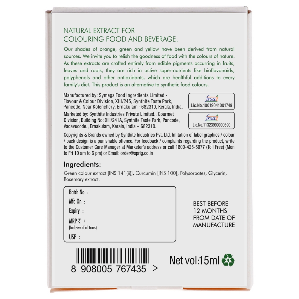 
                  
                    Natural Extracts for Colouring Food and Beverage - Spinach Green
                  
                