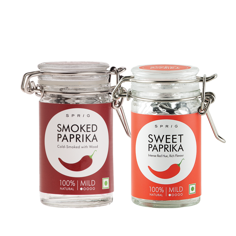 Sprig Flavouring Combo - Smoked Paprika Jar, 30g & Sweet Paprika Jar, 30g