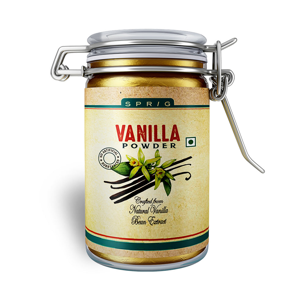 Sprig Vanilla Powder – Crafted from natural vanilla bean extract, no added flavours or colours, 30gm