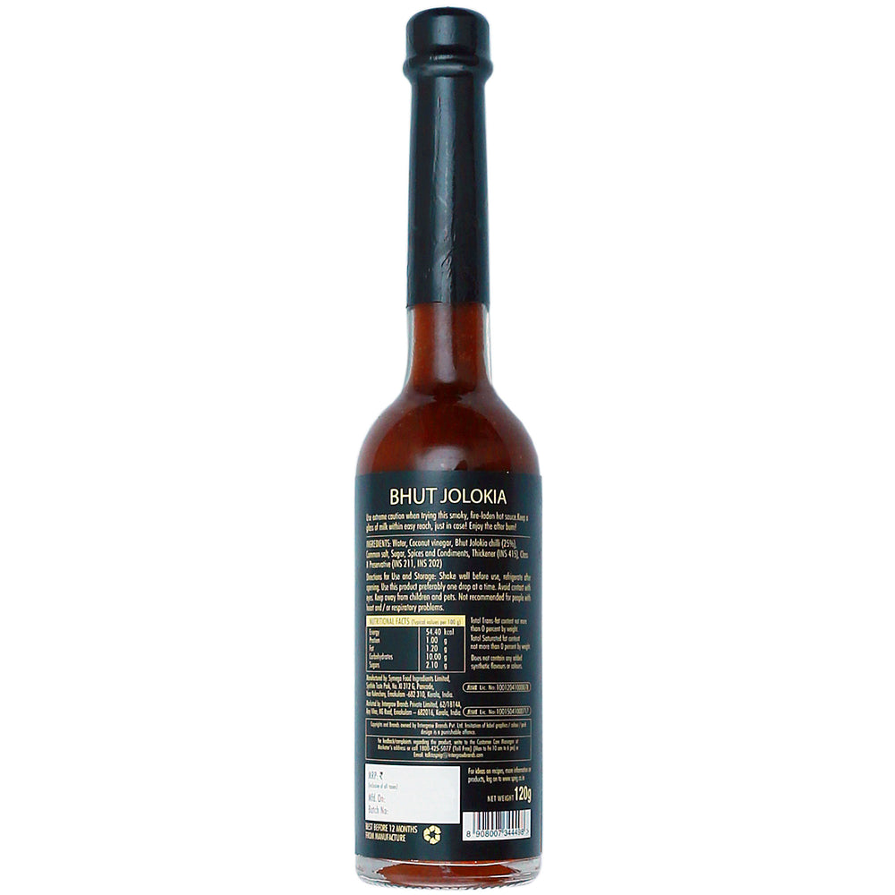 
                  
                    Bhut Jolokia Extra Hot Chilli Sauce, 120g
                  
                