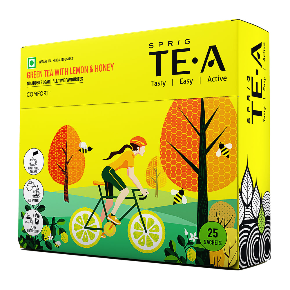 TE.A Green Tea with Lemon & Honey - Pack of 25, 17.5 g