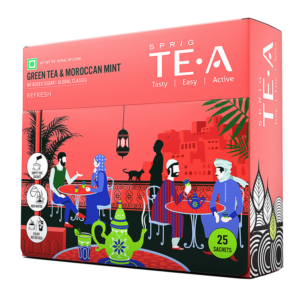 TE.A Green Tea & Moroccan Mint - Pack of 25, 15 g