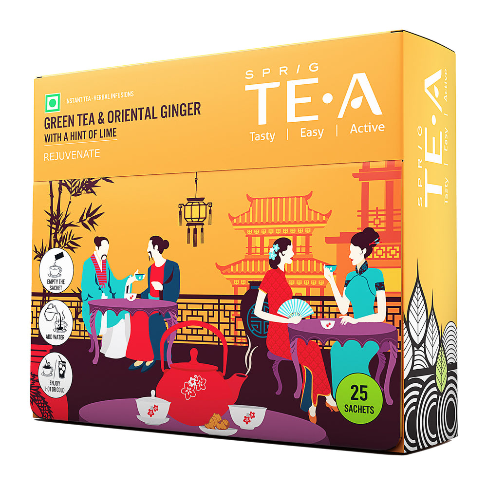 TE.A Green Tea & Oriental Ginger with a hint of lime - Pack of 25, 17.5 g