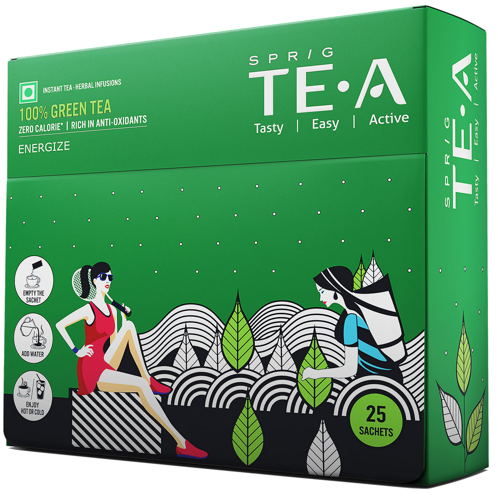 TE.A 100% Green Tea - Pack of 25, 12.5 g