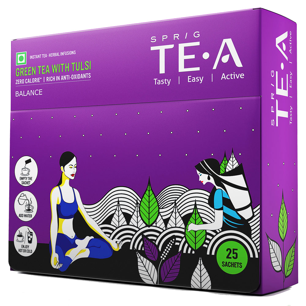 TE.A Green Tea with Tulsi - Pack of 25, 12.5 g