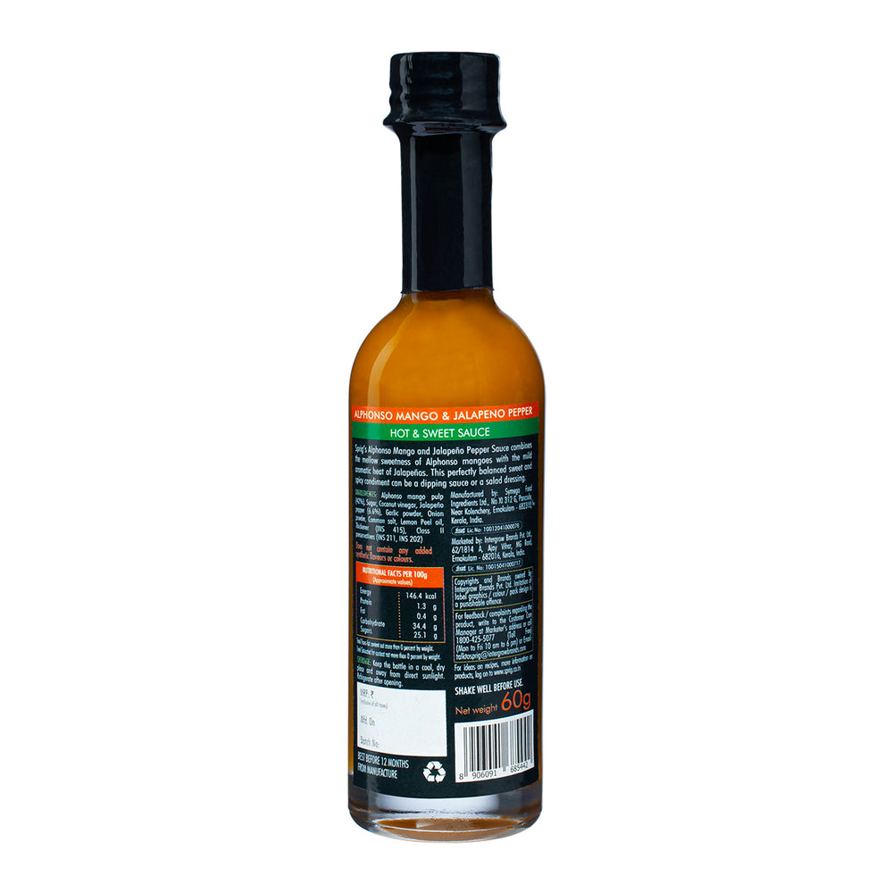 
                  
                    Combo Pack - Mango Jalapeno Hot and Sweet Sauce 60ml (Pack of 4) 240ml
                  
                