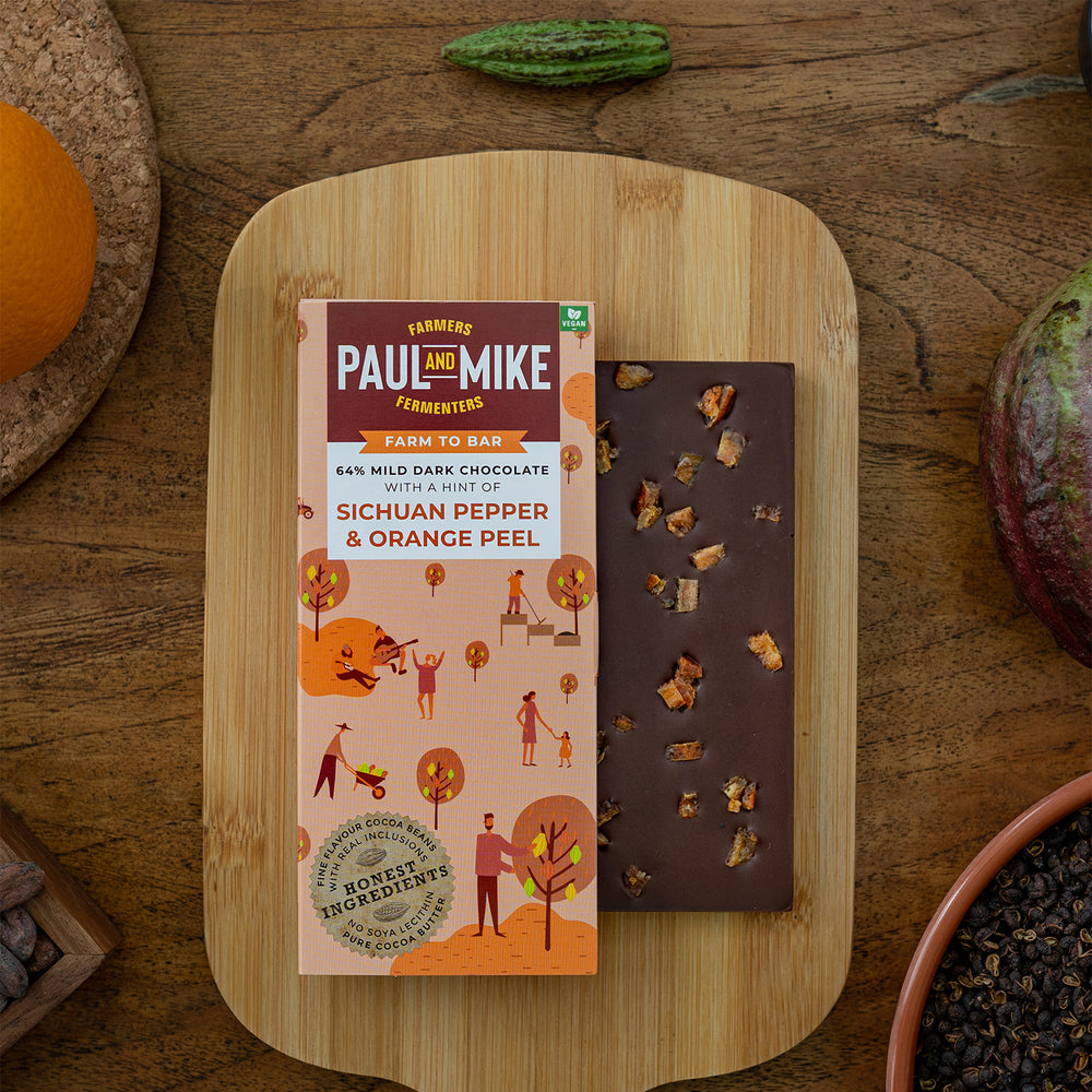 
                  
                    Paul And Mike Award Winners Chocolate Combo- Italian Piedmont Hazelnuts & Sichuan Pepper Orange Peel
                  
                