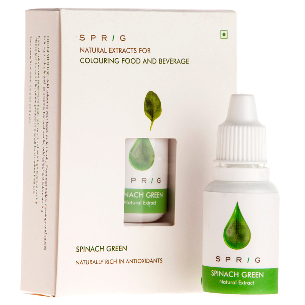 
                  
                    Natural Extracts for Colouring Food and Beverage - Spinach Green, 15 ml
                  
                