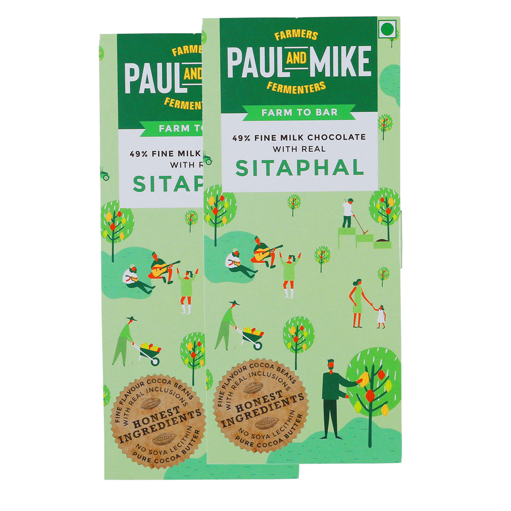 Paul And Mike 49% Fine Milk Sitaphal Chocolate Pack of 2